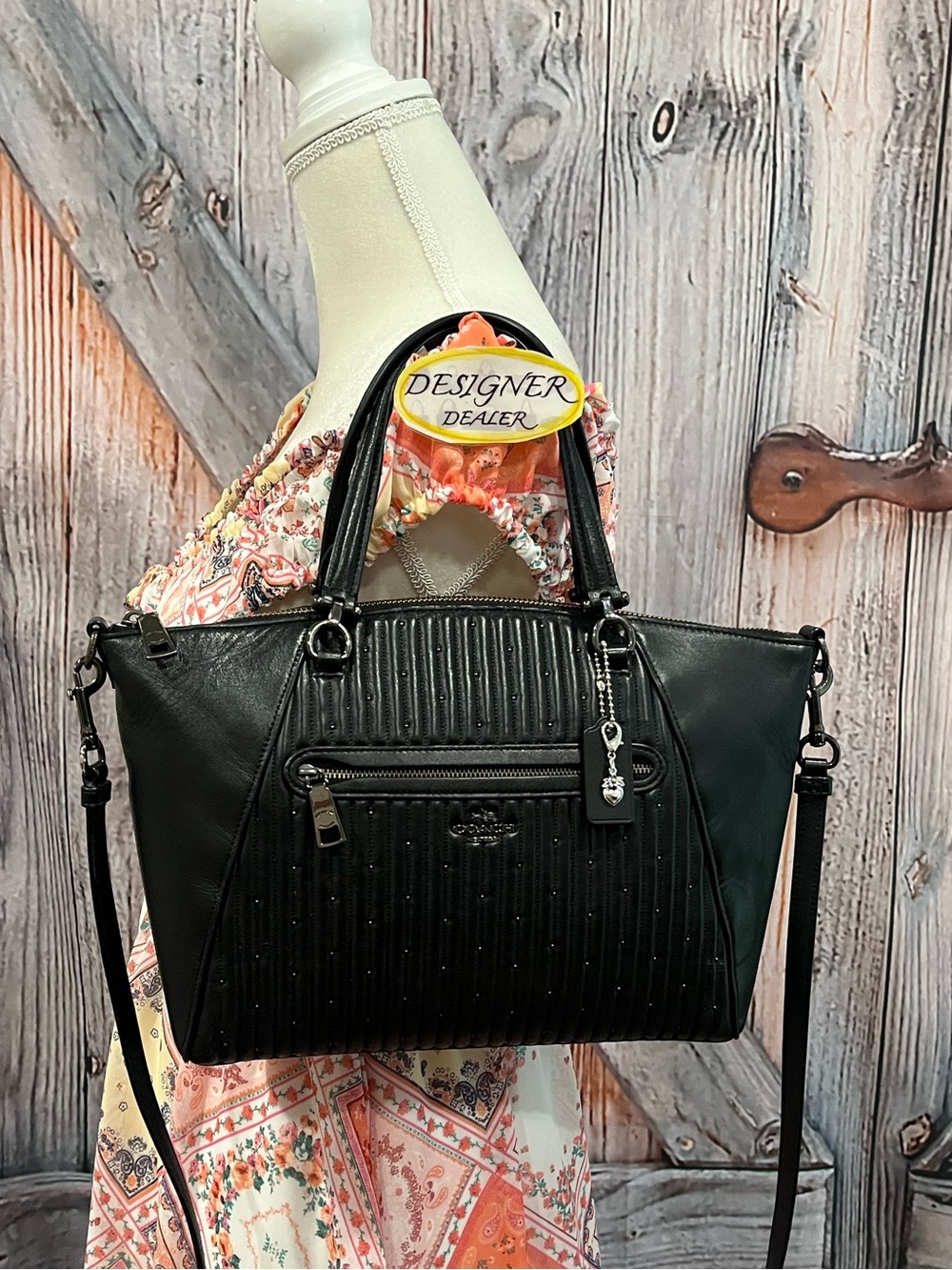 COACH Prairie Satchel With Quilting 26866 Black EUC!